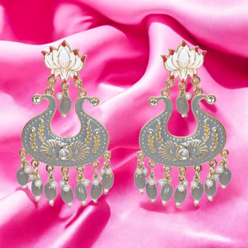 Image of Nilu's Collection Handmade Antique Designer Floral Jhumka for Women & Girls | Made of Brass | Any occasion, festival, function