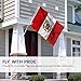 Anley Fly Breeze 3x5 Foot Peru Flag - Vivid Color and Fade proof - Canvas Header and Double Stitched - Peruvian National Flags Polyester with Brass Grommets 3 X 5 Ft