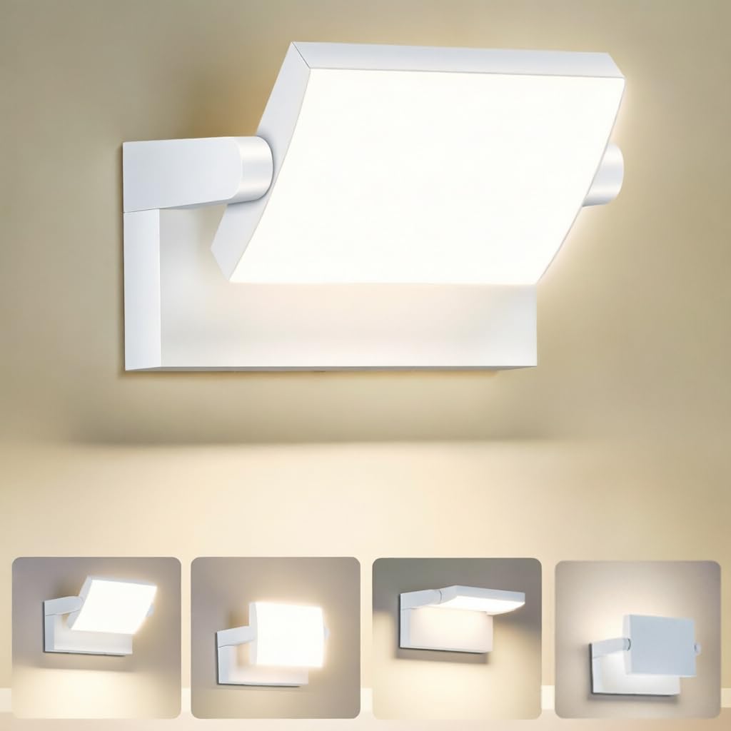 40W Applique da Esterno 4000LM Bianco Lampada da Parete Esterno Angolo regolabile Faretto,Applique Interno 4000K Bianco Naturale,108LEDS,IP65 Impermeabile
