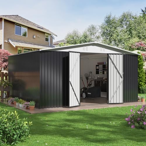 Polar Aurora 12x14 FT Outdoor Storage Shed, Garden Shed with Updated...