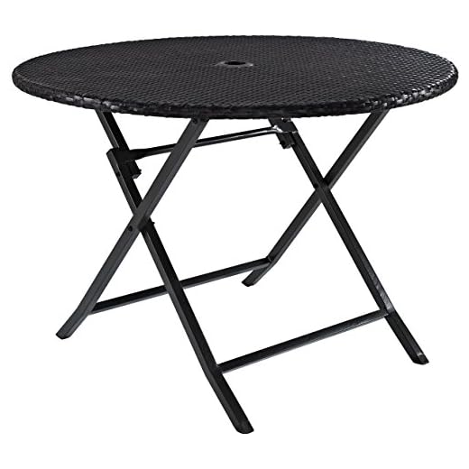 Crosley Furniture CO7205-BR Palm Harbor Outdoor Wicker Folding Table, Brown