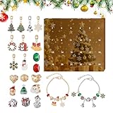 Calendario 'Avvento, set da 24 giorni con 2 braccialetti e 22 Natale, calendario gioielli in lega zincata per bambini, adolescenti, donne, adulti, festività