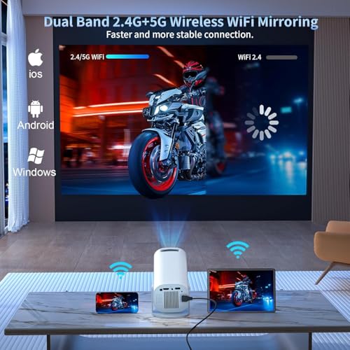 Image of Native 1080P Projector, Bluetooth 5.0, 280 ANSI Lumens, Digital Zoom, HiFi Stereo, Home Theatre Projector (PS20)