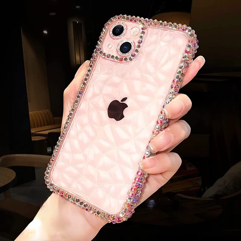 Casechics Custodia Morbida Con Brillantini E Strass Per IPhone (13, Bianca) – Antiurto E Ricarica Wireless