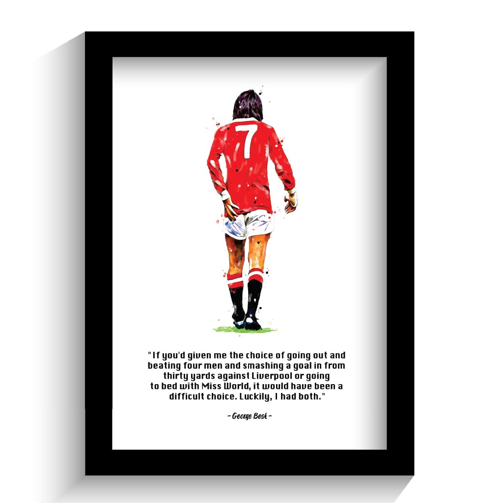 Manchester United - Man UTD - George Best Quote Framed Illustration Print Poster
