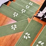 Plancholo 9''x28'' Stair Treads Leaves Print Luminous Stair Mat Non-Slip Glow in Dark Stair Runner for Indoor Wooden Steps, 5 Pack