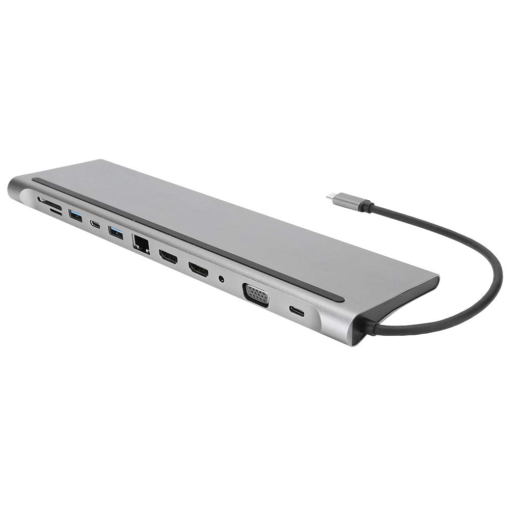 Hub USB in lega di alluminio, 2 docking X 4K HD, trasmissione stabile Doppia uscita HDMI + Vga Notebook compatibile con le versioni precedenti per notebook di tipo C