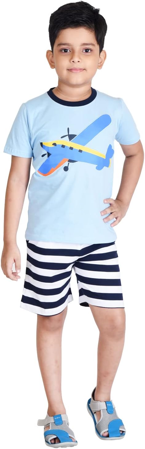 Boys Cotton Half Sleeve T-Shirt and Shorts Set