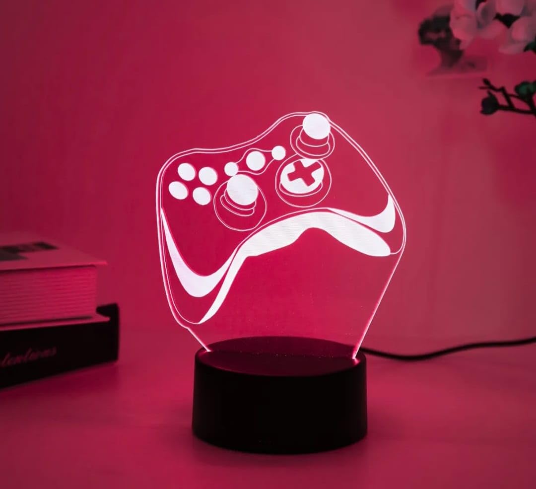 Gaming Controller LED Night Light, USB Powered, Touch Control, 3D Decorative Lamp