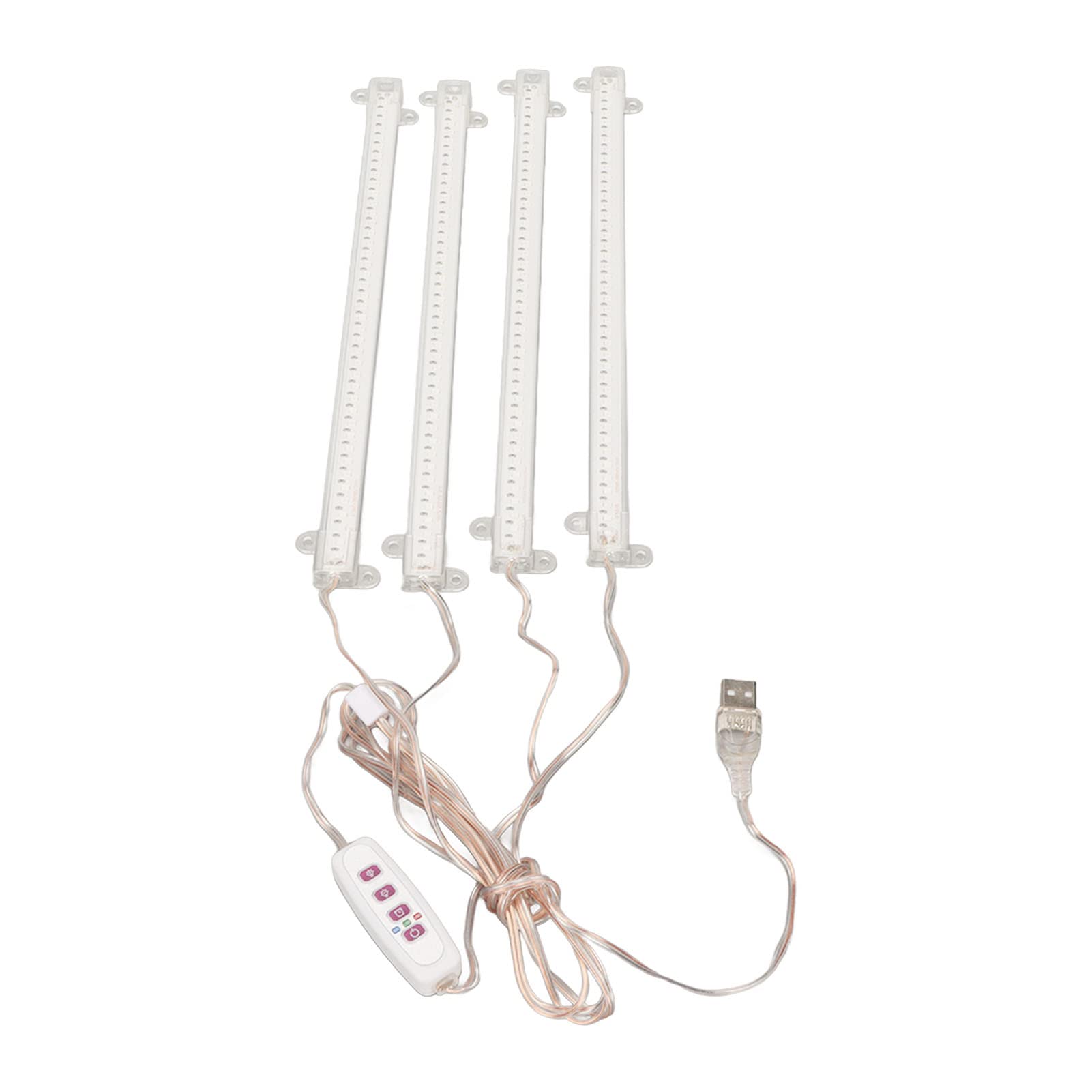 4 Heads Full Spectrum LED Grow Light USB Plug, Adjustable Brightness for Indoor Plant Growth (Sun Light 4000K 168LEDs)