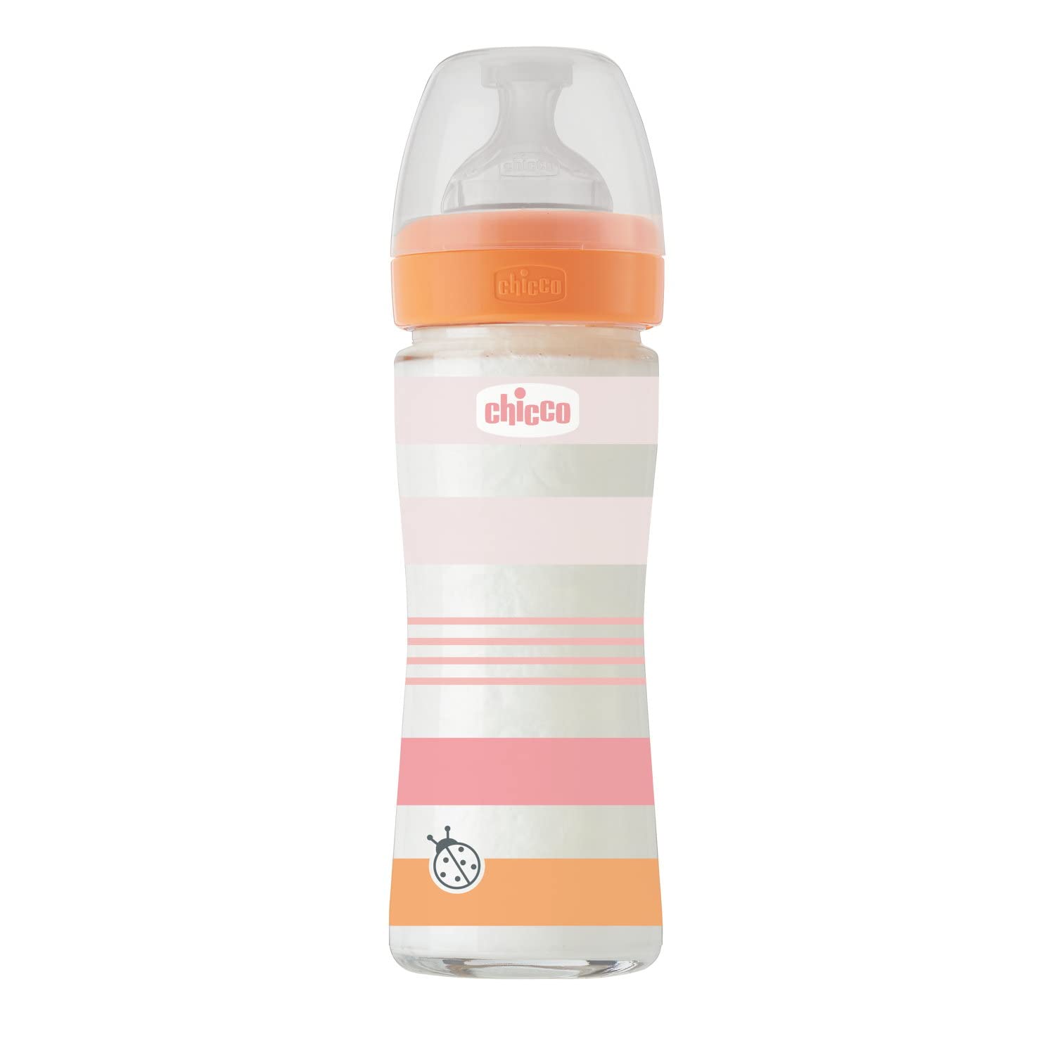 ChiccoWell-Bing Baby Bottles 240 ml Normal Flow 0 m + Silicone Pink