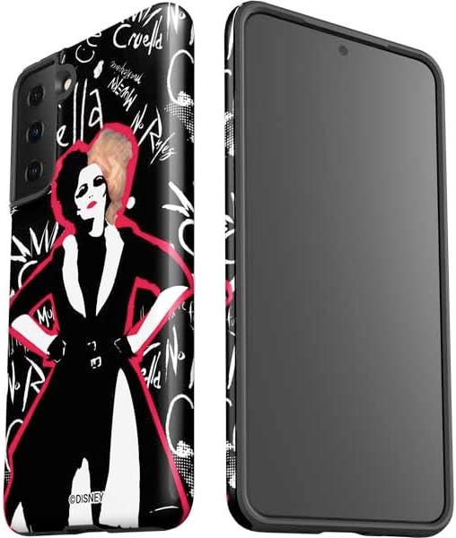 Skinit Pro Phone Case Compatible with Galaxy S21 Plus 5G - Officially Licensed Disney Cruella (2021) Animated Pattern Design