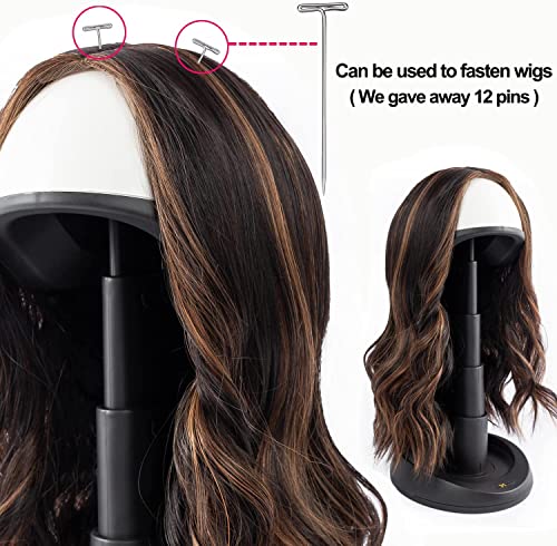 Adjustable Wig Head - Wig Stand For Travel And Salon For Styling Protection, Collapsible Compact Stand, Expands Long And Short Wigs (White & Black) #TOP7