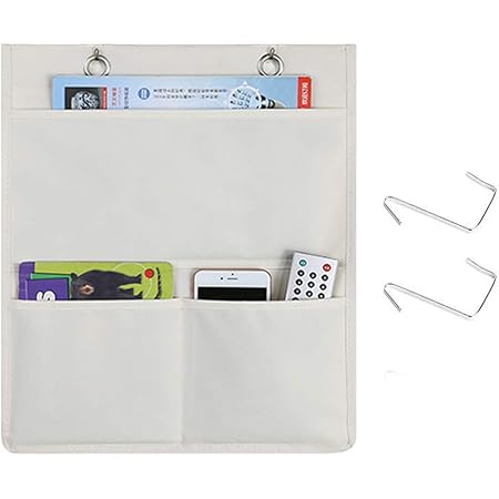 Amazon 書類収納 壁掛けポケット 3ポケット 布製 ドアハンガーポケット 吊り下げ 大容量 小物入れ 収納袋 本 書類 漫画 雑誌 資料 封筒 絵本 整理整頓 ホーム 日常雑貨入れ ホワイト 壁掛けラック 文房具 オフィス用品