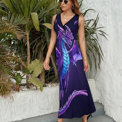 Women Ladies Sleeveless Midi Tank Dress for Vacation Party Wedding3