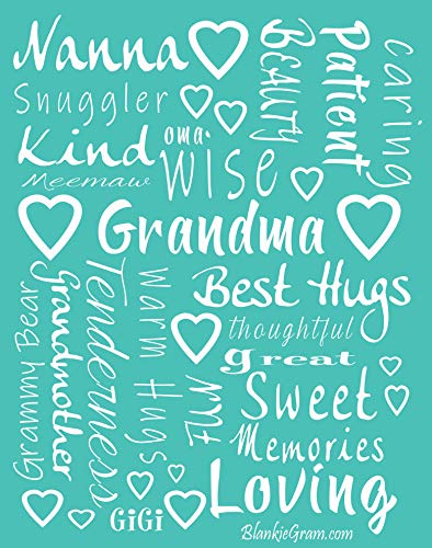 BlankieGram Grandmother Throw Blanket - Our Blankets and Throws Make The Ideal Gifts for Grandmother, Gifts for Women and for The Whole Family, Teal - Image 4