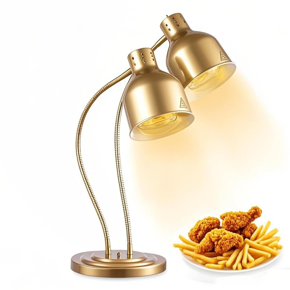 HSGAV Lampa grzewcza do potraw, lampa do podgrzewania żywności, elektryczna lampa grzewcza do potraw w kawiarni, Singlehead różowe złoto, złota