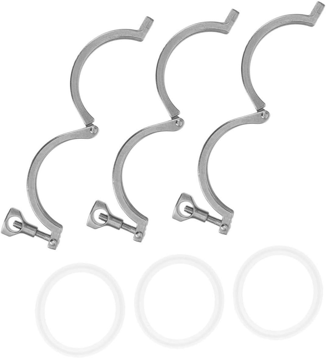 3pcs Heavy-duty Stainless Steel Clamps for Mechanical Applications Precision Cast Quick Connect Mounting Clips for Plumbing and Fittings