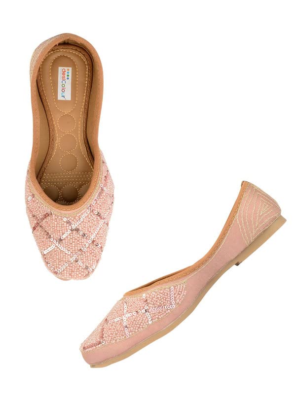 desi colour Women Ethnic Footwear Mojari/Punjabi Jutti- Dabka Work5-picture-28