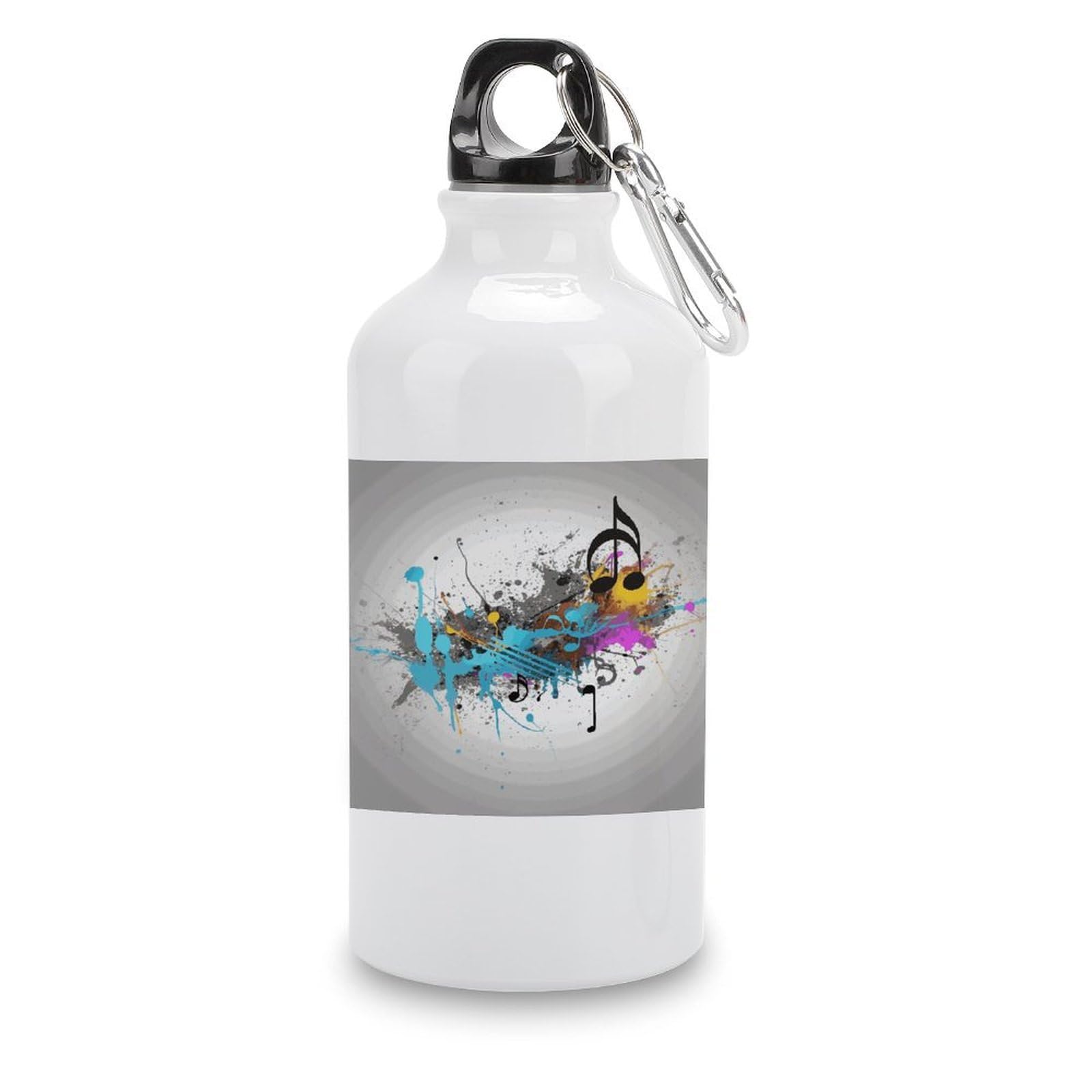 Musical with Spray Water Bottles Sublimation Aluminium Water Bottle with Lid&Hook Lightweight Leak Proof Travel Bottles Reusable Sports Water Bottle Hydration Flask for Outdoor