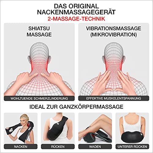 Donnerberg® DAS ORIGINAL Nackenmassagegerät München Massagegerät Nacken Schulter Rücken Massage 4D VIBRATION Nackenmassagegerät TÜV 7 Jahre Garantie - Image 4