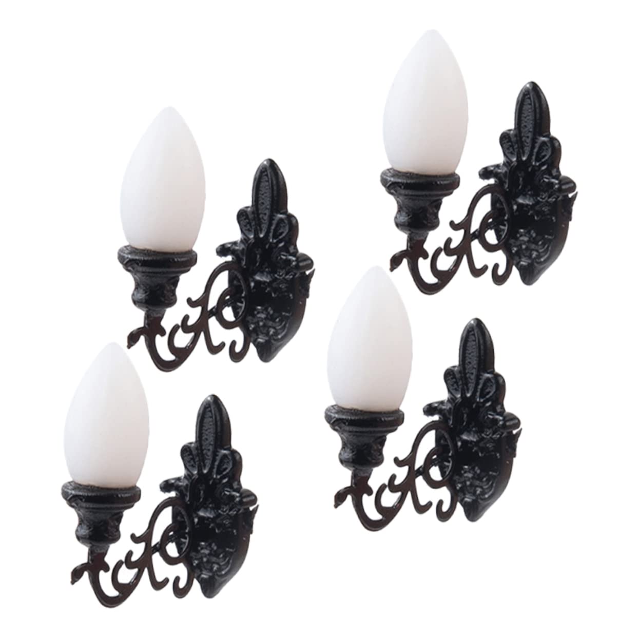SHINEOFI 4Pcs Mini Luminous Wall Lamp Decorative Tiny Wall Lights for DIY Miniature Houses and Sand Table Models Warm Light Durable and Realistic Design