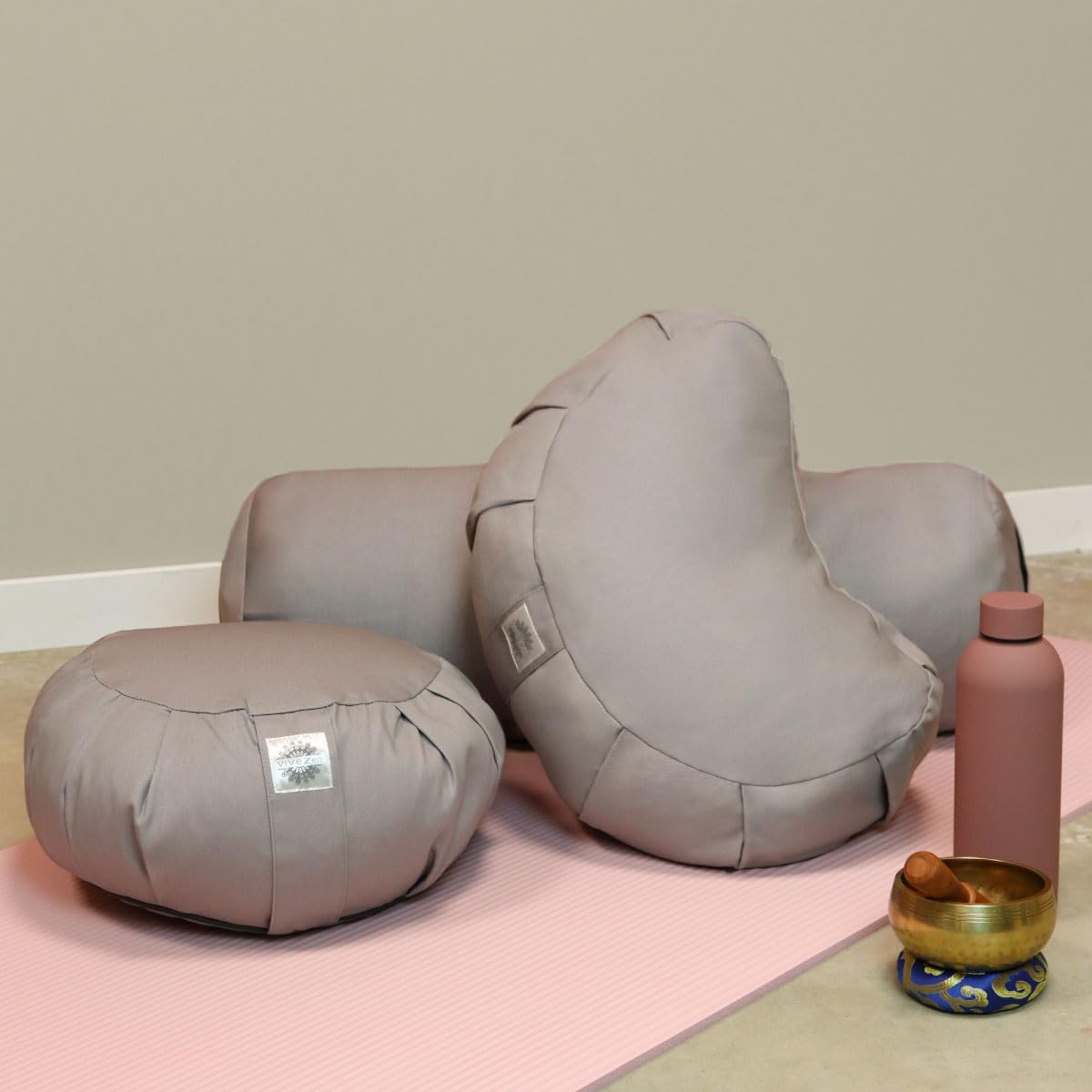 Vivezen - Pouf, zafu, cuscino da meditazione, yoga - Mezzaluna - 44 x 27 x 13 cm