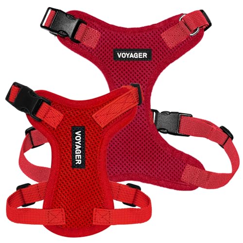 Image of Voyager Step-in Pet Harness - All Weather Mesh, Adjustable Step in Harness for Cats and Dogs by Best Pet Supplies - Red, M