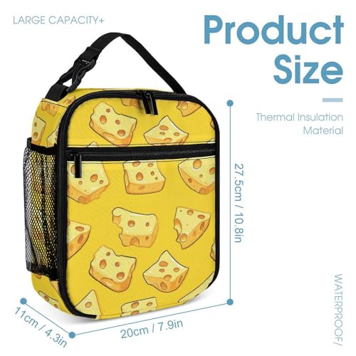Cheese Slices Pattern Cute Backpacks Set Lightweight Lunch Bag Aesthetic Pencil Cases for Travel Work4
