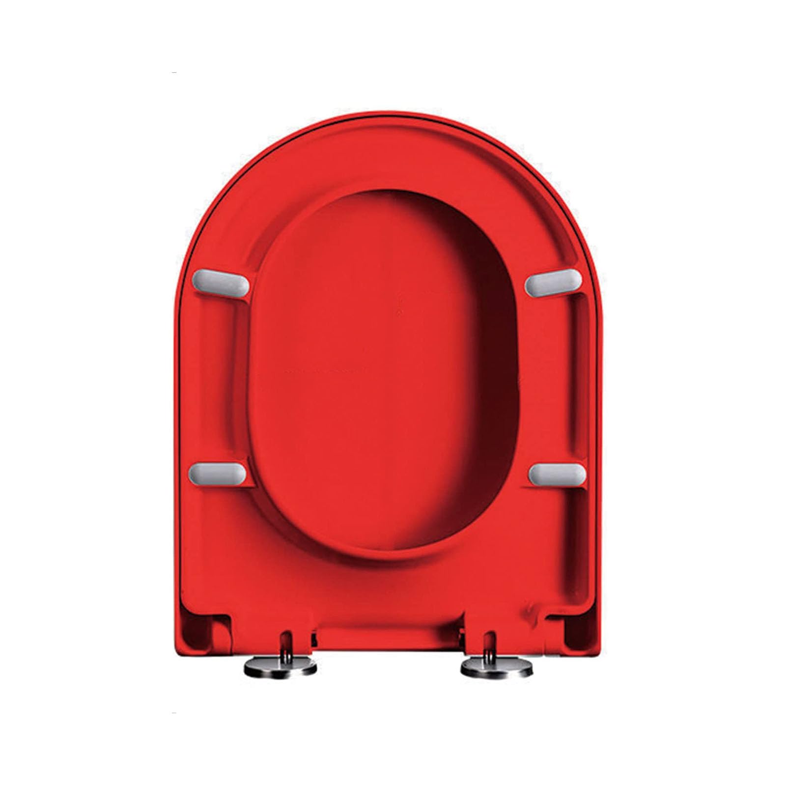 Ugzxcvbn Red Soft Close Toilet Seat With Adjustable Hinges, Adjustable Hinges Toilet Seat D-Shape -Fixing Quick-Release Uf Multicolor(Red)