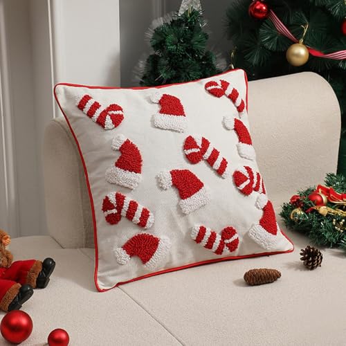 Weihnachts-Kissenbezüge, Plüsch-Kissenbezüge, Zuckerstange und...
