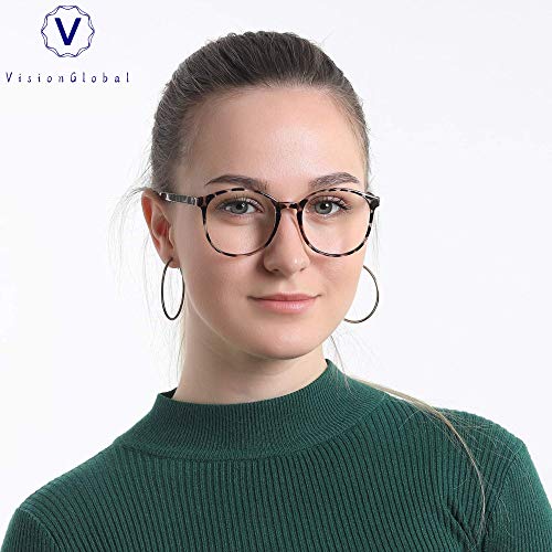 Image of VisionGlobal Blue Light Blocking Glasses, Lightweight Oval Frame, Computer Glasses for Gaming, Office, TV