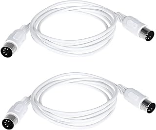 weisha 2Pcs MIDI Extension Cable 5 Pin Male to 5 Pin Male Electric Piano Keyboard Instrument PC Cable, 1.5M Midi cable