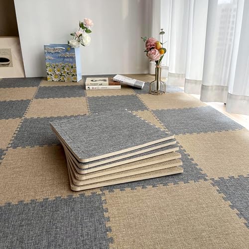 High-Density Foam Floor Pads Soundproof Interlocking Floor Tiles Non-Slip Floor Protection Mats 0.6/1cm Thickness for Home Gym Playroom Garage