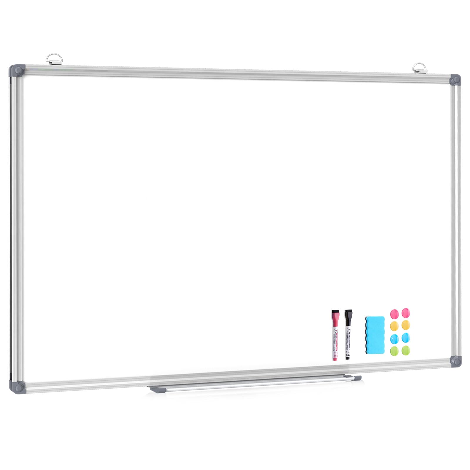 DOLLAR BOSS Magnetic Whiteboard 90 X 150 cm Large Whiteboard Dry Erase Large White Board for Walls, Big White Board with Pen Tray, Aluminium Trim and Writing Board for School, Home and Office — image 1