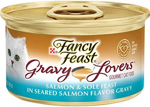 Purina Fancy Feast Gravy Wet Cat Food, Gravy Lovers Salmon & Sole Feast in Seared Salmon Flavor Gravy - (24) 3 oz. Cans