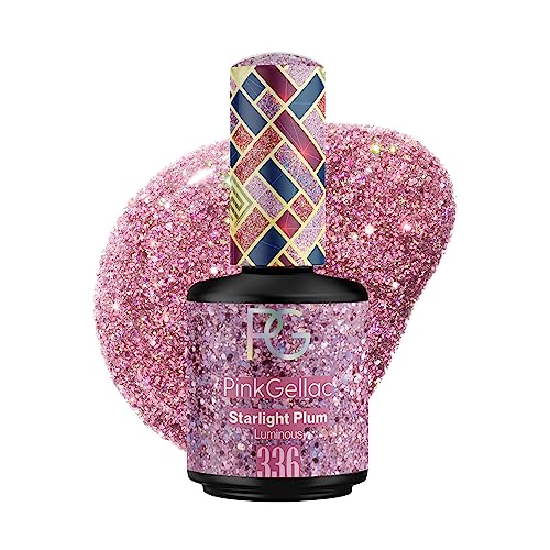 Pink Gellac 336 Starlight Plum Color Morado Esmalte Gel Permanente Gellac Secado LED