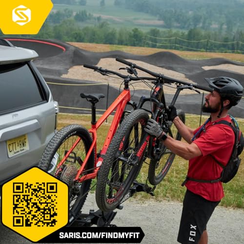 Saris Freedom 2-Bike Hitch Rack – Universal Fit for All Bike Types, 1¼" & 2" Receivers, 120 lb Capacity, Compact Design, Secure Ratcheting Straps