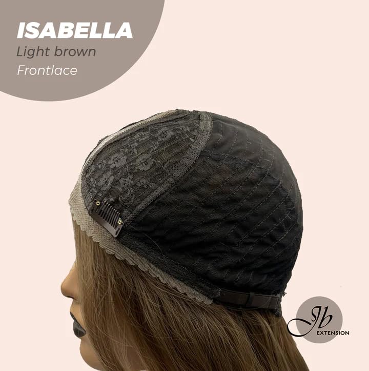 Miniatura 8 de ISABELLA - Peluca de encaje frontal precortada con flequillo lateral, pelucas largas y rizadas para mujer, pelucas sintéticas naturales para uso