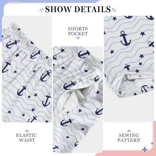 ALAZA Blue Star Anchor Chevron Pajama Lounge Pants Long Sleep Pajama Bottoms with Pockets4