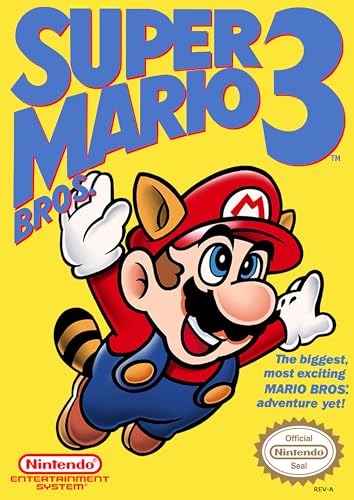Genérico Póster Lámina Portada Super Mario Bros 3 Nintendo NES.