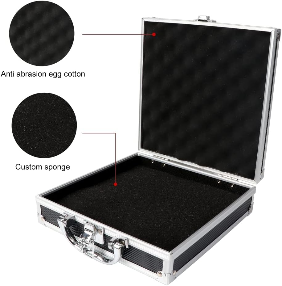 Malette Rigide Pour Pistolet En Aluminium Malette Arme De Poing Stockage Rembourrage Coloris Argenté