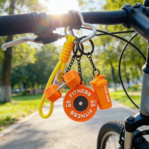 Genérico Creative Mini Gym Barbell Plate Keychain, Dumbbell & Weights Keychain, Fitness Workout Mini Accessories (Blue) - imagen 6