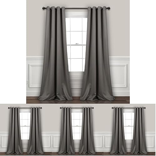 Miniatura 37 de Lush Decor Paneles de Cortinas con Ojales Aislantes Opacas para Ventana, Par, 52" W x 84" L, Negro - Diseño Clásico Moderno - Decoración Elegante de