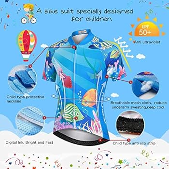 KEYIYUAN-traje de Ciclismo de manga corta para niños, ropa deportiva KEYIYUAN-traje de Ciclismo de manga corta para niños, ropa deportiva