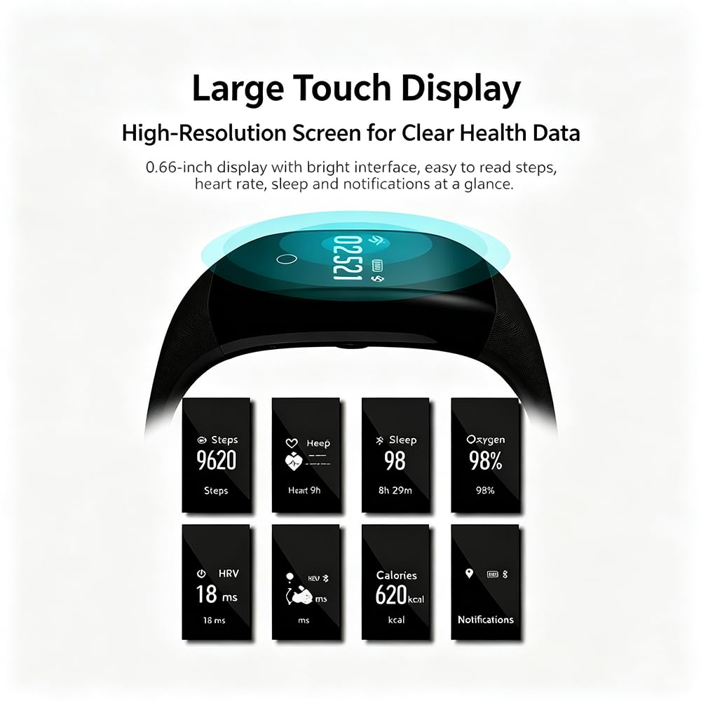 Smartwatch Fitness Tracker Impermeabile Per Uomo E Donna Smartband Orologio Fitness Con Funzione Di Monitoraggio Della Frequenza Cardiaca Del Sonno E Dello Stress Ideale Anche