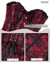 WERFORU Damen Spitze Korsett Vollbrust Corsage Korsett Top für Halloween – Ansicht 4
