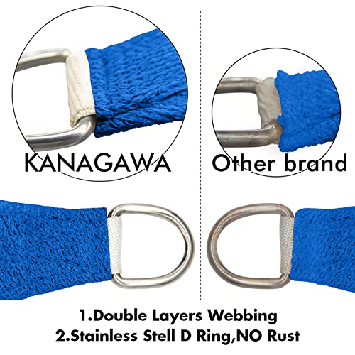 Image of KANAGAWA 12'x16' Sun Shade Sail Blue Curved Rectangle