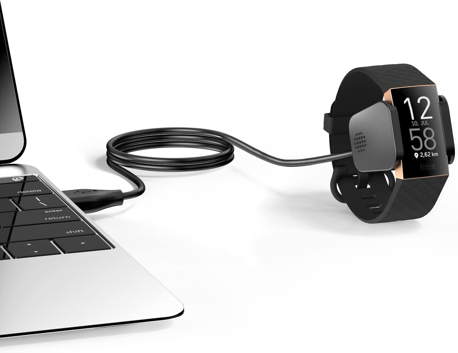 Vancle 2 Pack USB Charging Cable Dock Stand for Fitbit Charge 3/4 Smartwatch