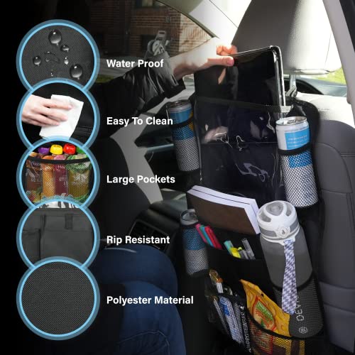 Haussimple Car Seat Organizer – Set Of 2 Car Organizers And Storage With 10 Pockets And 2 Hooks – Kids Tablet Pouch Car Storage Organizer – Backseat Car Organizer For Travel, Drinks, And Ipad #TOP3